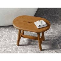 Destiny Hocker "SPA & LIVING", Saunabank oval 65 x 42 x 46,5 cm, Teak von Destiny