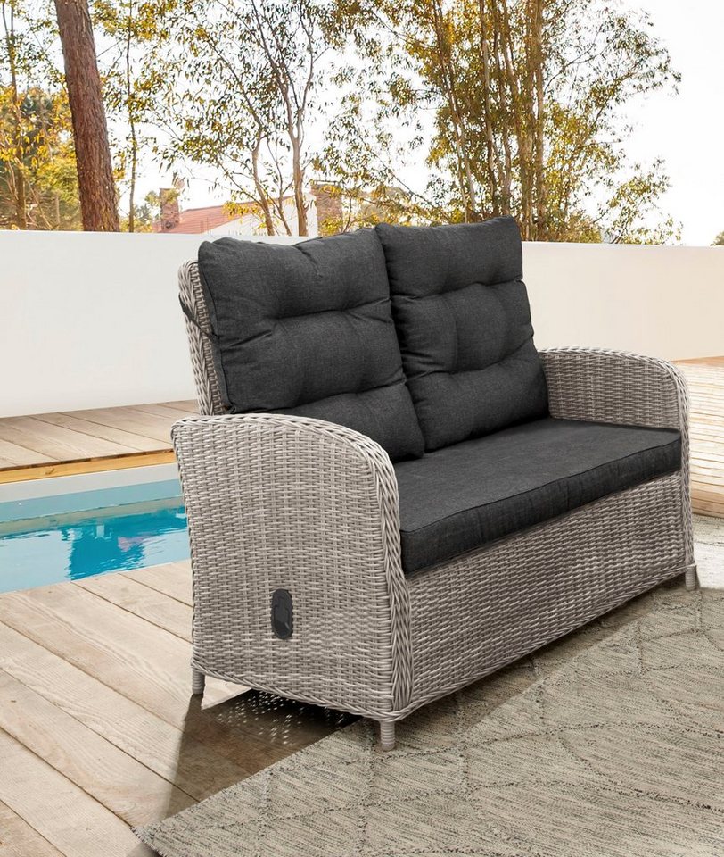 Destiny Loungesofa MERANO II, Polyrattan, Rückenlehne stufenlos verstellbar, inkl. Auflagen von Destiny