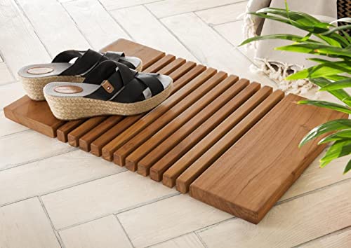 Destiny Badematte SPA & Living rutschfest, Riffeloptik 56x36x2,5 cm Teak von Destiny