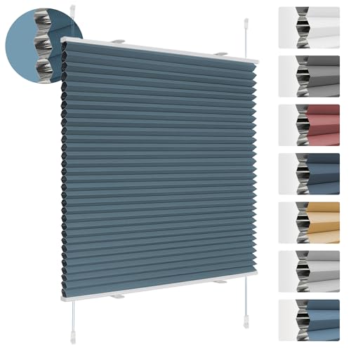 Deswell Plissee Verdunklung Klemmfix Wabenplissee B60 x H110 cm Blau Thermoplissee ohne Bohren Faltrollo für Fenster & Tür, 100% Blickdicht, Sicht- & Schallschutz Wärmehaltung Verdunklungsplissee Deswell Plissee Verdunklung Klemmfix Wabenplissee B60 x H110 cm Blau Thermoplissee ohne Bohren Faltrollo für Fenster & Tür, 100% Blickdicht, Sicht- & Schallschutz Wärmehaltung Verdunklungsplissee von Deswell