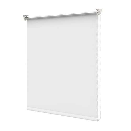 Deswell Verdunkelungsrollo Klemmfix ohne Bohren B95cm x H130cm Weiß Thermorollo lichtundurchlässig, Klemmrollo Sichtschutz Sonnenschutz für Fenster und Türen von Deswell