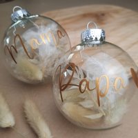Weihnachtskugel Mit Trockenblumen, Christbaumkugel, Kugel Namen, Transparente Weihnachtskugel Mit Trockenblumen, Christbaumkugel, Kugel Namen, Transparente von Detailglueck