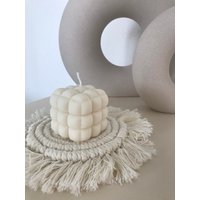 Bubble Candle - Kissen Kissenkerze Dekoration Vegan Handgemacht Geschenk Minimalistisch Kerze Rapswachs von DetailloveKreationen