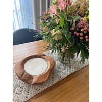 Teakholz Kerze - Candle Woodbowl Teakbowl Handmade Geschenkidee Dekoration Rapswachs Nature Inspiration von DetailloveKreationen
