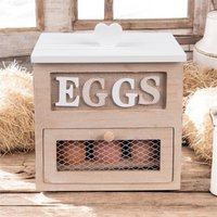 Eierschrank Landhausdeko Eieraufbewahrung Holz Farmhouse von Detailverliebthome