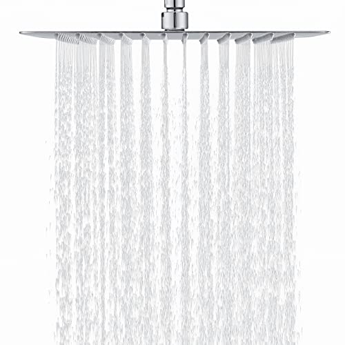 DETBOM Duschkopf Regendusche 25x25cm/10 Zoll Quadrat, 304 Edelstahl Regendusche Duschkopf Wassersparender mit 121 Silikondüsen mit Antikalk-Funktion, Regenduschkopf 360° Drehbar, Chrom von Detbom