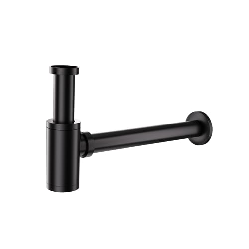 DETBOM Design Siphon Waschbecken Universal, Abflussrohr Genormten 1 1/4", Inklusive Dichtung, Becher-Geruchsverschluss, röhrenförmiger Geruchsverschluss, Siphon für Waschbecken von Detbom