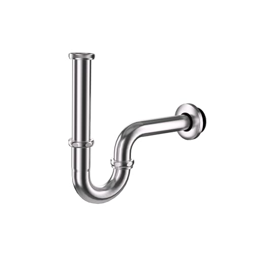 DETBOM Universal Siphon für Waschbecken (Lang Tauchrohr),Abflussrohr Genormten 11/4" Edelstahl rostfrei sifon, Geruchsverschluss,Siphon Waschbecken,Röhrensiphon Ablaufgarnitur inkl Gummimanschette von Detbom