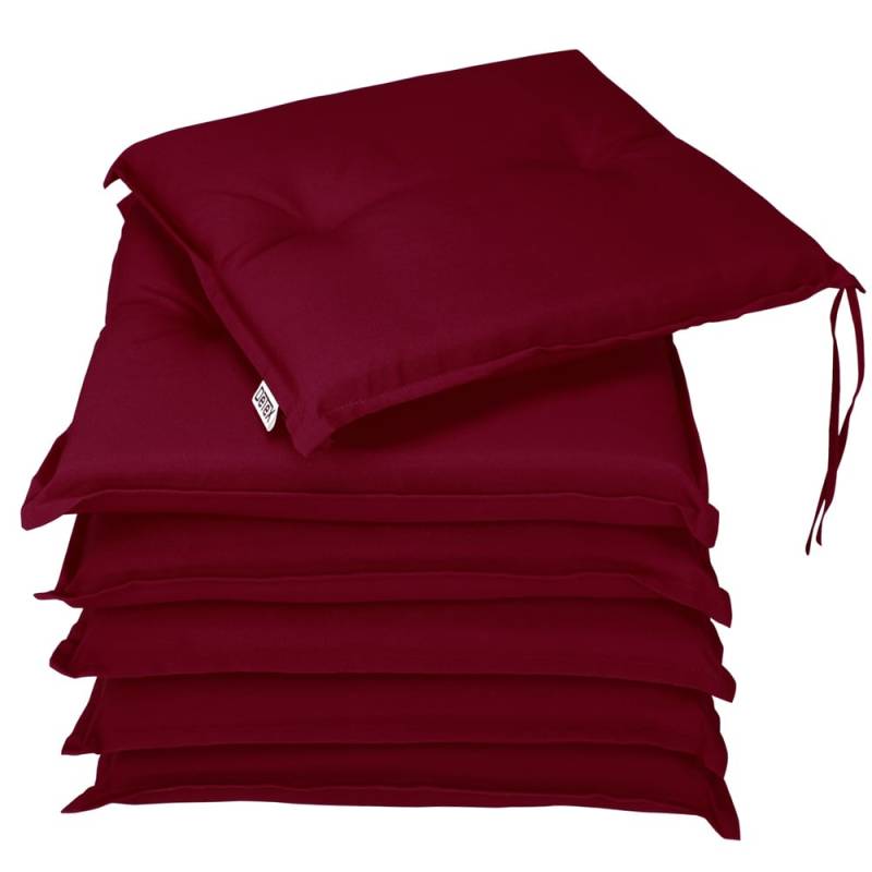 Sitzkissen 6er-Set Boston Rot 43x39x5cm von Detex®
