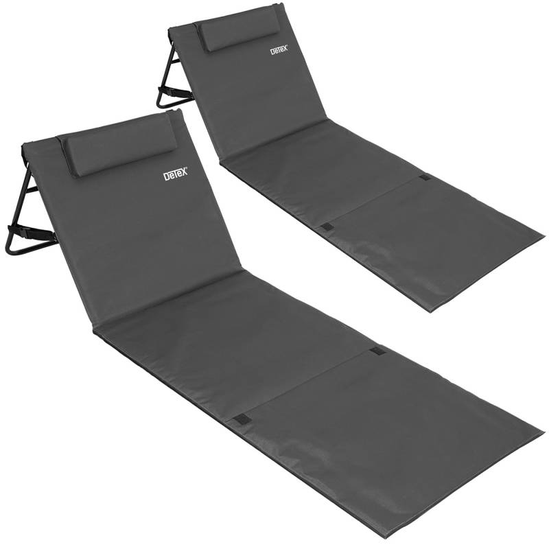 Strandmatte 2er-Set Anthrazit 158x56x46cm gepolstert von Detex®