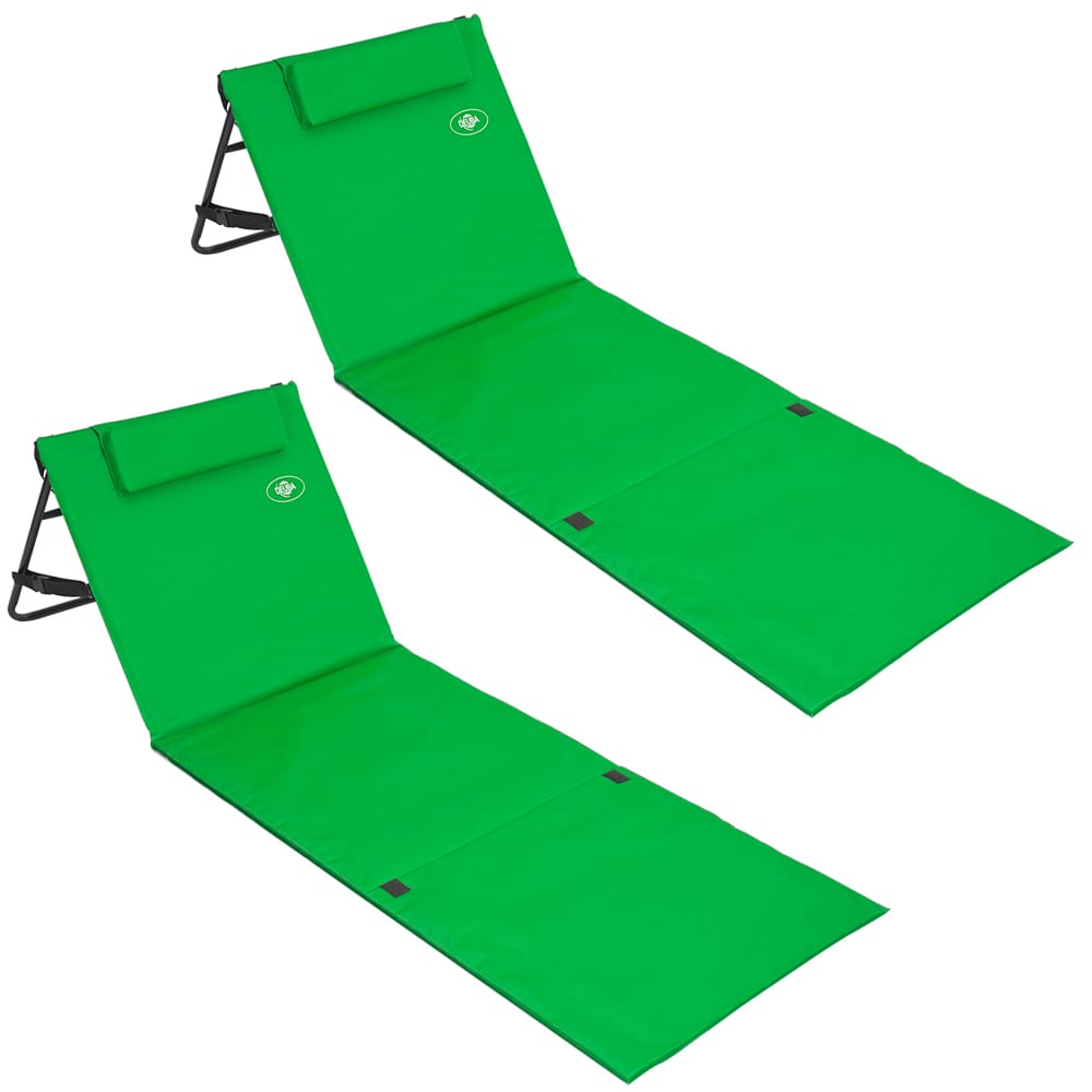 Strandmatte 2er-Set Grün 158x56x45,5cm gepolstert von Detex®