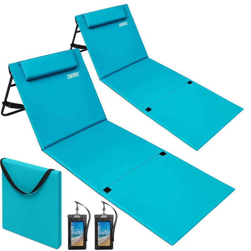 Strandmatte 2er-Set Türkis 158x56x46cm gepolstert von Detex®