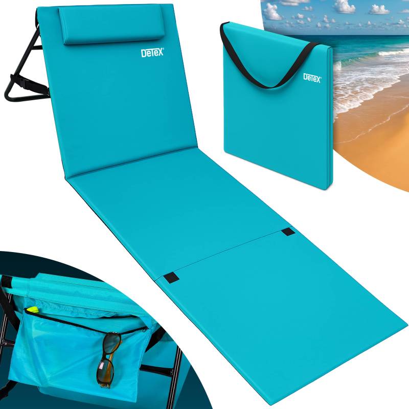 Strandmatte Türkis 158x56x46cm gepolstert von Detex®