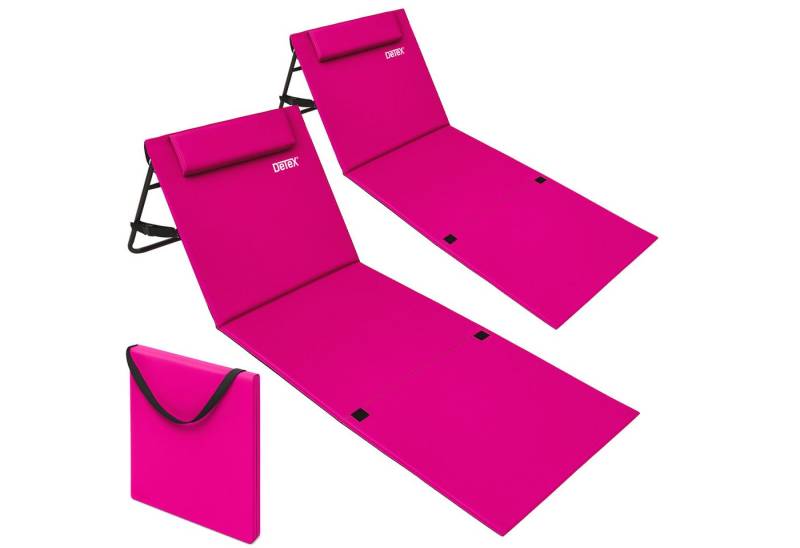 Detex Gartenliege, Rückenlehne Gepolstert Pink Tasche Kissen Tragegurt Garten Camping von Detex