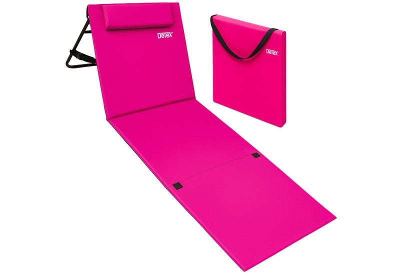Detex Gartenliege, Rückenlehne Gepolstert Pink Tasche Kissen Tragegurt Garten Camping von Detex