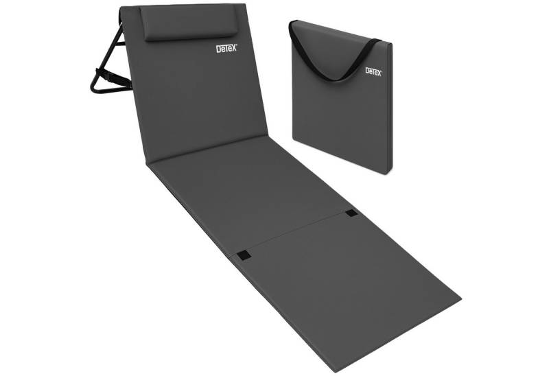 Detex Gartenliege, Rückenlehne Gepolstert Anthrazit klappbar Tasche Kissen Garten Detex Gartenliege, Rückenlehne Gepolstert Anthrazit klappbar Tasche Kissen Garten von Detex