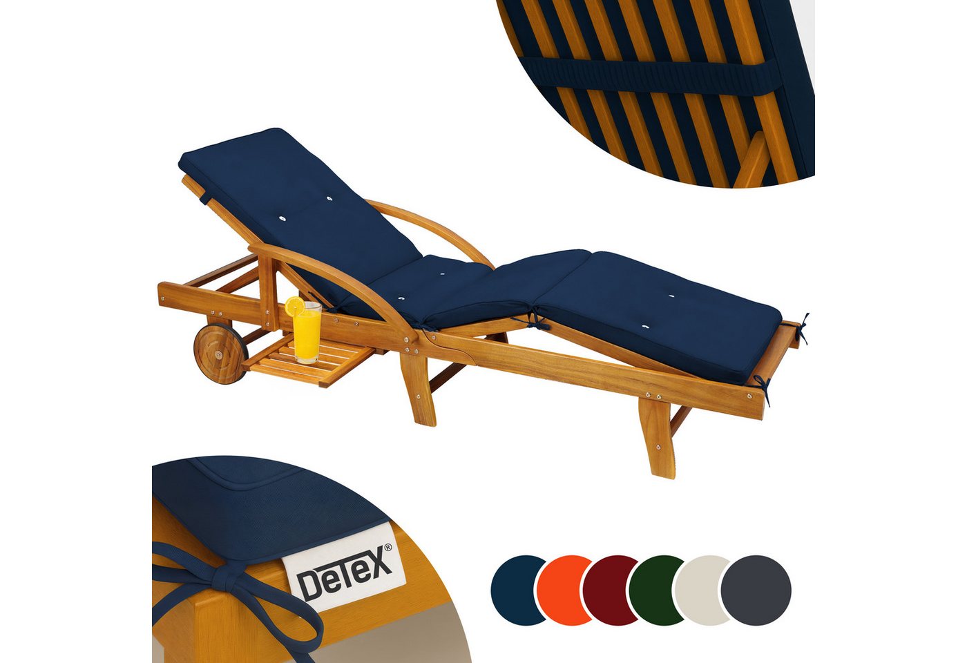 Detex Polsterauflage Tami Sun, wetterfest UV-beständig Schlaufen Zugband 5cm Dicke Polster Detex Polsterauflage Tami Sun, wetterfest UV-beständig Schlaufen Zugband 5cm Dicke Polster von Detex