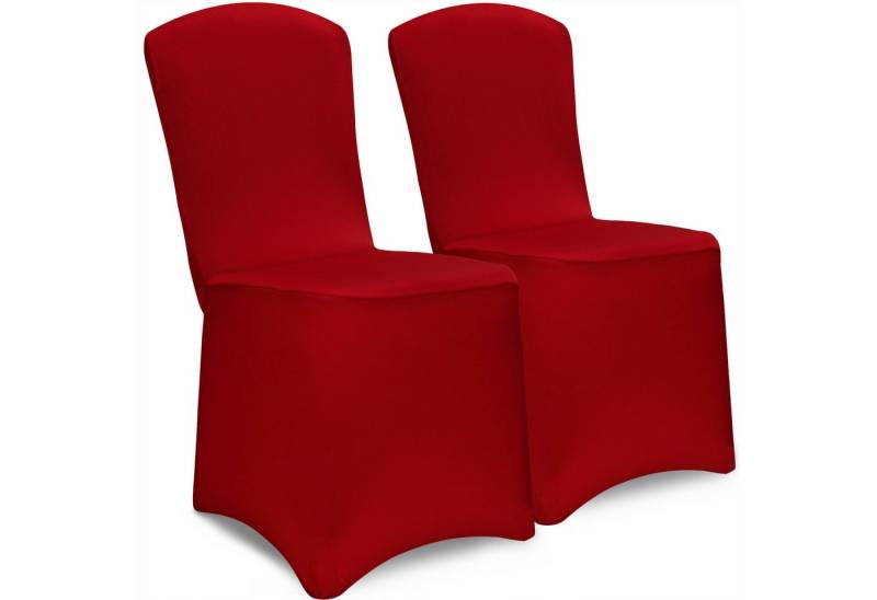 Detex Stuhlhusse, 2er Set Stretch Hussen für Stühle Stuhlüberzug Bezug Weihnachten Rot von Detex