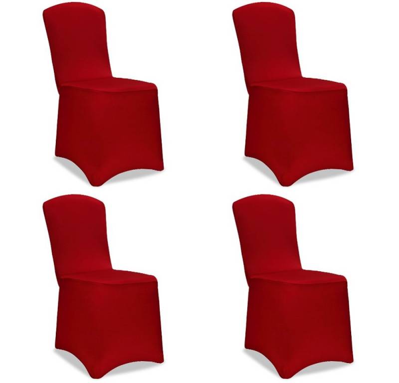 Detex Stuhlhusse, 4er Set Stretch Hussen für Stühle Stuhlüberzug ohne Armlehnen Schwarz von Detex