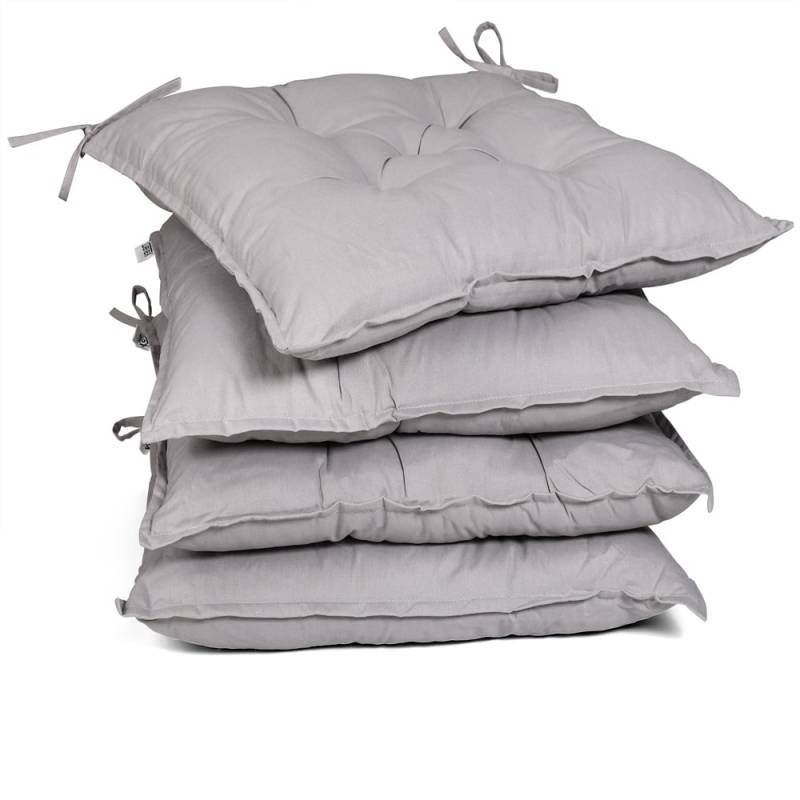 Sitzkissen 4er-Set Hellgrau 45x45x8cm von Detex®