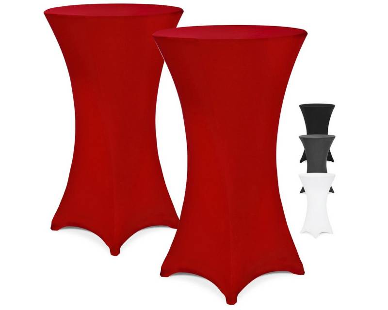 Detex Stehtischhusse, 70cm Rot 2er Set Rund Stehtisch Hussen Bezug Überwurf Weihnachten Deko von Detex