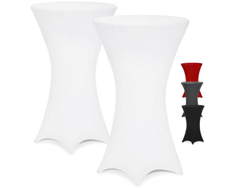 Detex Stehtischhusse, 60cm Weiß 2er Set Rund Stehtisch Hussen Bezug Überwurf Hochzeit Deko von Detex