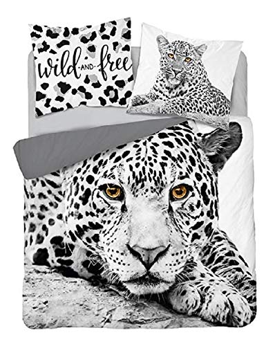 NATURA WILD Tiger Bettwäsche-Set für Einzelbett, Bettbezug 160 x 200 cm, zwei Kissenbezüge 70 x 80 cm, Modell 3513a aus Baumwolle von Detexpol
