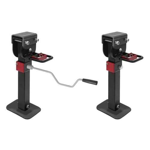 2 PCS Kohlenstoffstahl Hebebock, Handkurbel Starklast Hebebock Anschlusshalter 90° Drehbar, für Baggertransporter, Anhängerlader und -entlader, sowie Dumper, Wohnwagen von Dettchan