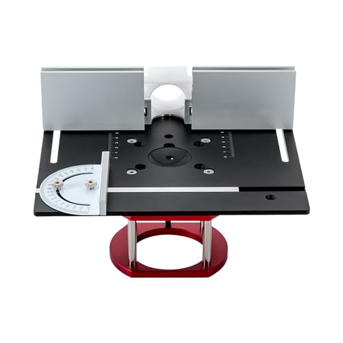 Aluminium-Legierung Router Tischheberplatte, Router Manuelles Hebesystem Kit Holzbearbeitung Router Insert Plate Base, für Haushalten und kleinen Verarbeitungsbetrieben von Dettchan