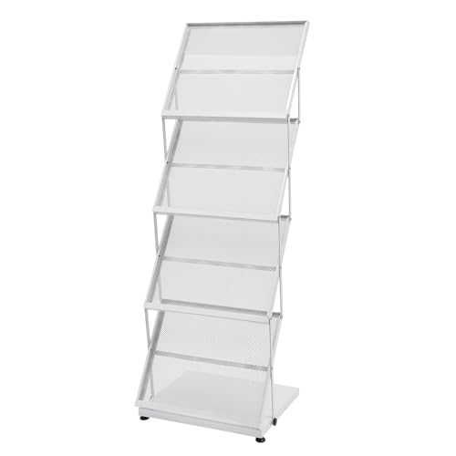 Dettchan 4 Stufiges Weiß Zusammenklappbarer, A3 Zeitschriftenständer Zeitschriftenregal Bücherregal, für Bibliotheken Büros 46 * 37 * 132cm Dettchan 4 Stufiges Weiß Zusammenklappbarer, A3 Zeitschriftenständer Zeitschriftenregal Bücherregal, für Bibliotheken Büros 46 * 37 * 132cm von Dettchan