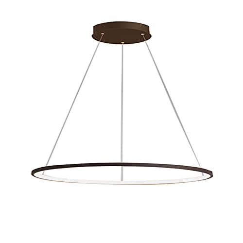 Pendelleuchte, Kaffee Aluminium und Silikon Moderne Esstisch LED Hängelampe Ring Pendellampe Mit Fernbedienung Dimmbares, für Wohnzimmer Küche Esszimmer Kronleuchte von Dettchan