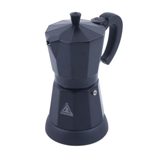 Dettchan Schwarz 300ml Elektrische Kaffeekanne, Aluminium Espressokocher Mokka Espresso Kanne Espressomaschine mit separatem Boden von Dettchan