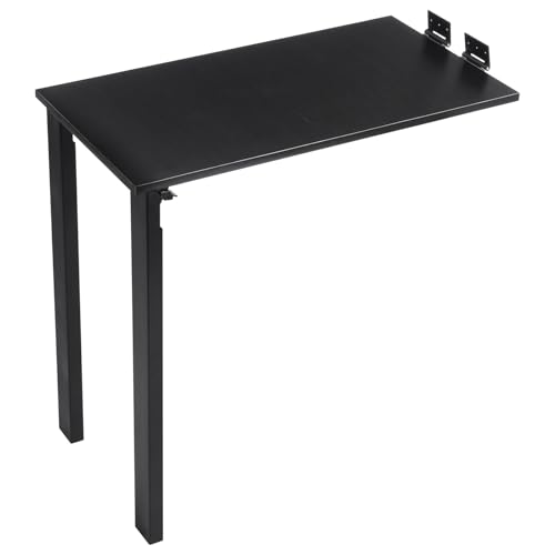 Dettchan Schwarz Klapptisch, Klappbarer Esstisch Wandmontierter, für Esszimmer Schlafzimmer Wohnzimmer Arbeitszimmer 75 * 40 * 74cm von Dettchan
