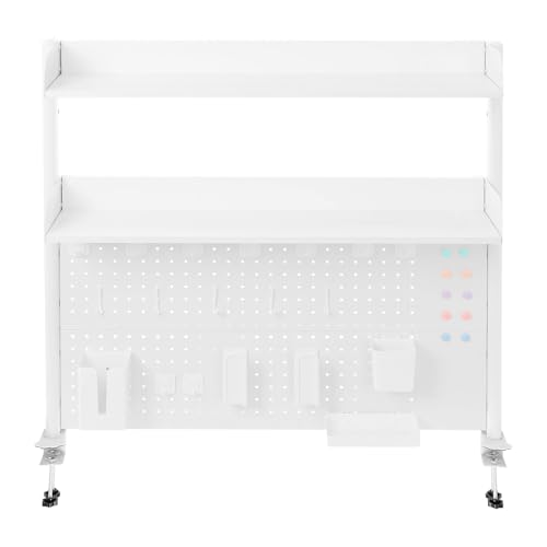 Dettchan Weiß 2 Regale Schreibtisch Bücherregal, Mehrzweck Clip-on Schreibtisch Organisator Arbeitsplatte Bücherregal, für Arbeitszimmern, Schlafzimmern, Kinderzimmern 100×12.5×95 cm Dettchan Weiß 2 Regale Schreibtisch Bücherregal, Mehrzweck Clip-on Schreibtisch Organisator Arbeitsplatte Bücherregal, für Arbeitszimmern, Schlafzimmern, Kinderzimmern 100×12.5×95 cm von Dettchan