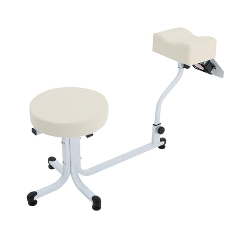 Dettchan Weiß Pediküre Hocker mit Fußstütze, Pediküre Fußstütze Nagel Belastbarkeit 100kg, für Nagelstudios, SPAs, Schönheitssalons und Pediküre von Dettchan