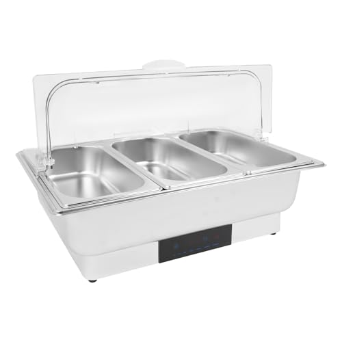 Elektrisches Speisenwärmer-Set, Chafing Dish für Buffet, Chafing Dish Buffet-Wärmeset Edelstahl Speisenwärmbehälter 56 * 36 * 35cm für Buffet-Restaurants, Snackbars, Familienfeiern Elektrisches Speisenwärmer-Set, Chafing Dish für Buffet, Chafing Dish Buffet-Wärmeset Edelstahl Speisenwärmbehälter 56 * 36 * 35cm für Buffet-Restaurants, Snackbars, Familienfeiern von Dettchan