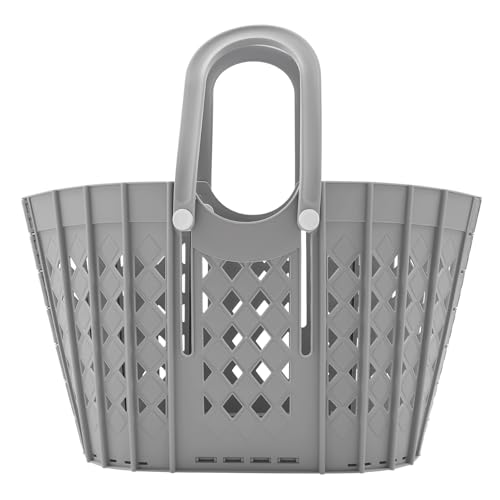 Grau Wäschekorb, PP Klappbarer Wäschekorb Wäschewanne Zusammenklappbarer, für Waschräume, Badezimmer, Schwimmbäder, Badeanstalten 48 * 29 * 29.5cm von Dettchan