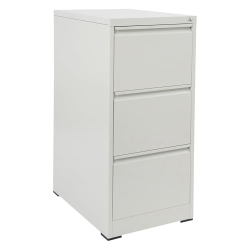 Grauweiß Vertikaler Aktenschrank, Abschließbarer Aktenschrank Metall-Aktenschränke mit 3 Schubladen für Büro, Arbeitszimmer, Schlafzimmer, Wohnzimmer 62 * 46 * 103.1cm Grauweiß Vertikaler Aktenschrank, Abschließbarer Aktenschrank Metall-Aktenschränke mit 3 Schubladen für Büro, Arbeitszimmer, Schlafzimmer, Wohnzimmer 62 * 46 * 103.1cm von Dettchan