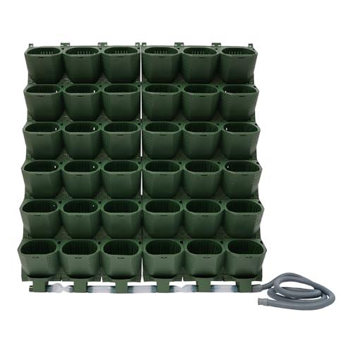 Grün Blumentöpfe mit Automatischem Bewässerungsmechanismus, 36 Taschen Selbstbewässernder Wandblumentopf Vertikaler Garten Pflanzenwand, für Gärten, Terrassen, Balkonen, Innenhöfen 100*118.5 cm von Dettchan