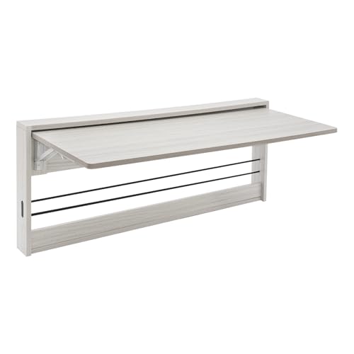 Klapptisch, Faltbar Wandmontierter Klapptisch Wandtisch Klappbarer Wandschreibtisch mit Dreieckige Stützklammern, für Arbeitszimmer Wohnzimmer Schlafzimmer 100 * 41.5 * 7.2cm von Dettchan