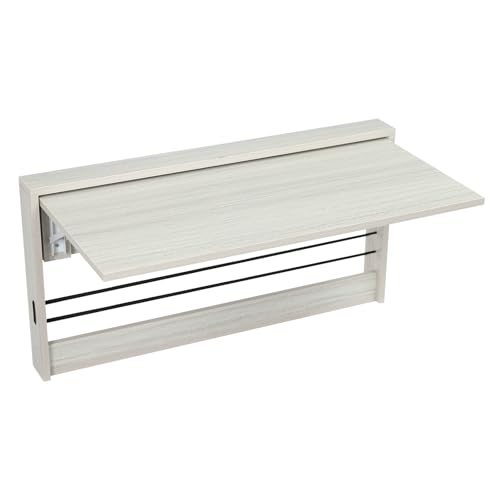 Klapptisch, Faltbar Wandmontierter Klapptisch Wandtisch Klappbarer Wandschreibtisch mit Dreieckige Stützklammern, für Arbeitszimmer Wohnzimmer Schlafzimmer von Dettchan