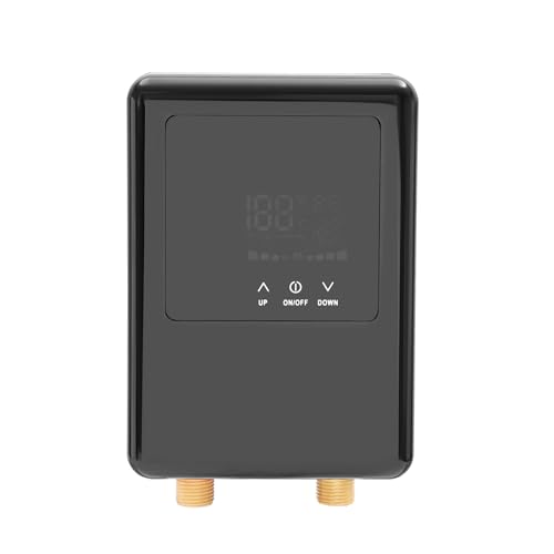 Schwarz Elektrischer Warmwasserbereiter, IPX4 Wandmontiert Warmwasser Durchlauferhitzer, für Küchen, Waschküchen, Bäder, Hütten, Wohnmobile 14.5 * 7.1 * 21.6cm von Dettchan