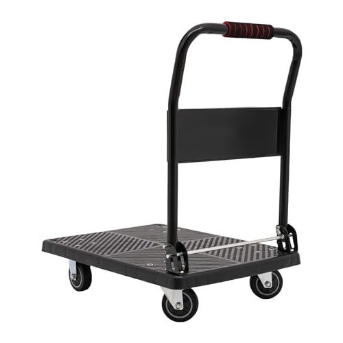 Schwarz Plattformwagen, 150kg Industrie Plattformwagen Klappbar Handwagen Transportwagen Klappwagen mit 4 Mute Wheel, für Lagerung Verteilung Transport 48 * 72 * 85cm Schwarz Plattformwagen, 150kg Industrie Plattformwagen Klappbar Handwagen Transportwagen Klappwagen mit 4 Mute Wheel, für Lagerung Verteilung Transport 48 * 72 * 85cm von Dettchan