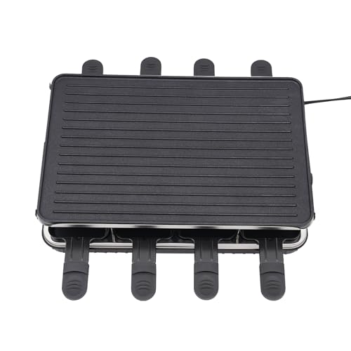 Schwarz Tischgrill, Elektrogrill Elektrischer Barbecue-Grill mit Hölzerne Spachtel, für Grillfeste Partys Terrassen 41.5 * 25.5 * 11.5cm von Dettchan