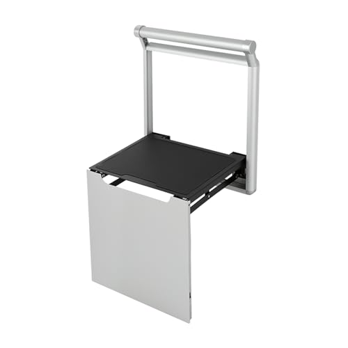 Silber Klappbarer Duschsitz, Faltbare Wandmontierter Dusch Klappsitz Duschbadestuhl Tragfähigkeit 150kg, für Badezimmern, Duschräumen von Dettchan