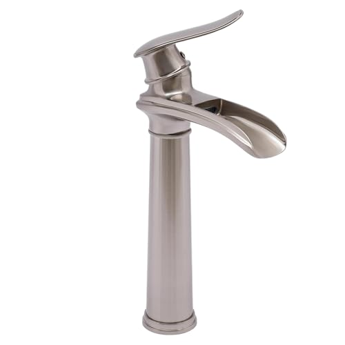 Silber Wasserfall Badezimmer Wasserhahn, Retro Messing Waschbecken Wasserhähne mit Einzelhebel, für Bäder, Küchen, Duschen, Waschbecken Silber Wasserfall Badezimmer Wasserhahn, Retro Messing Waschbecken Wasserhähne mit Einzelhebel, für Bäder, Küchen, Duschen, Waschbecken von Dettchan
