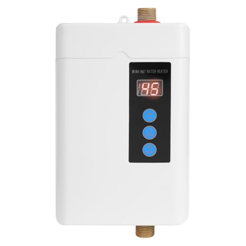 Tankloser Wassererhitzer, Durchlauferhitzer Elektrischer Wassererhitzer mit Fernbedienung und LED-Bildschirm, für Küchen Bäder Restaurants 13.5 * 6.5 * 24cm von Dettchan