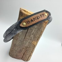 Zugstopphalsband Aus Tau Mit Fettleder, Personalisierbar von DettiesLeinenatelier