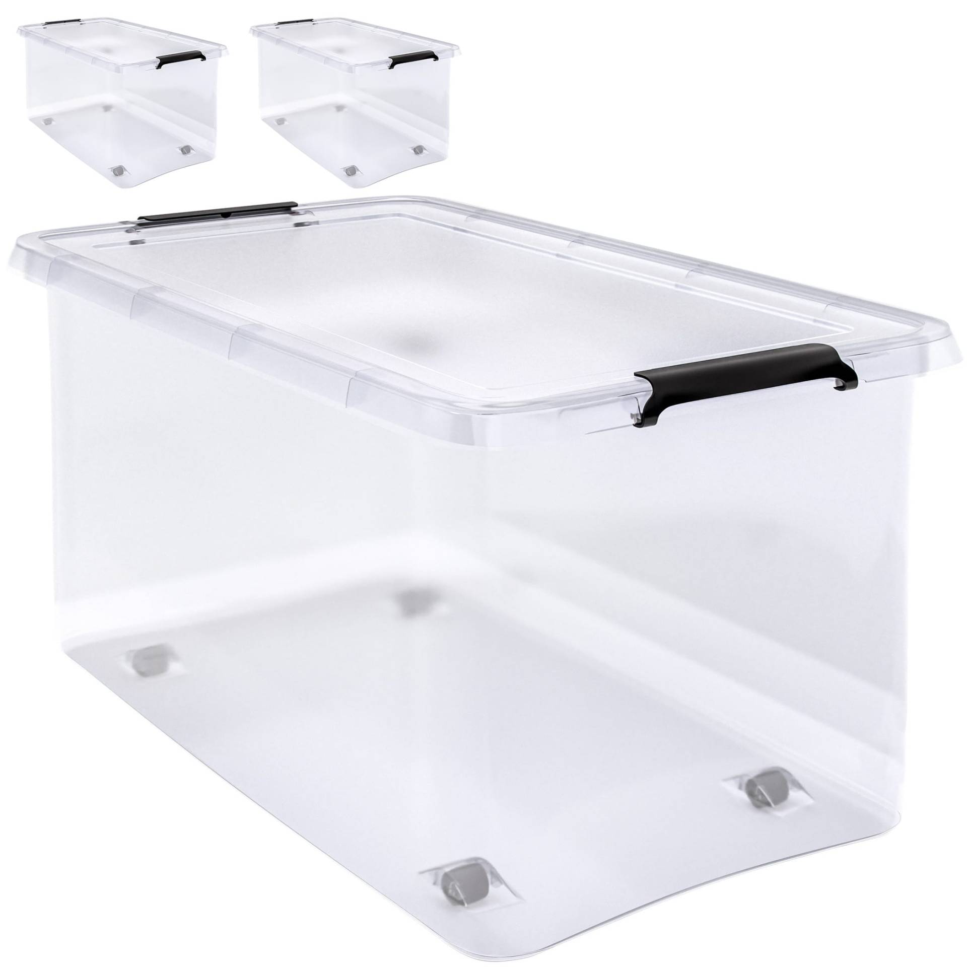 Aufbewahrungsbox 2er-Set Transparent 60x40x35cm 60L von Deuba®