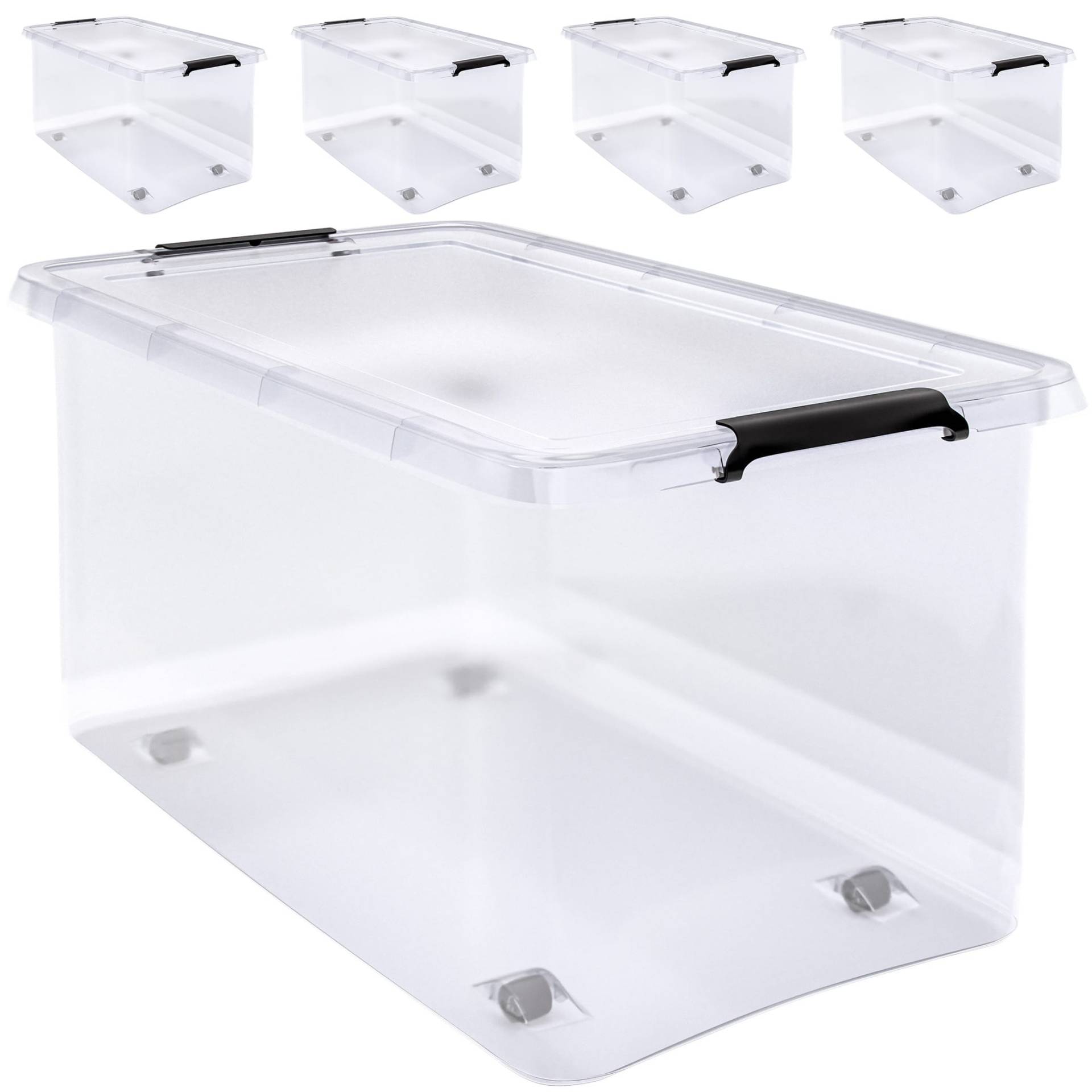 Aufbewahrungsbox 4er-Set Transparent 60x40x35cm 60L von Deuba®